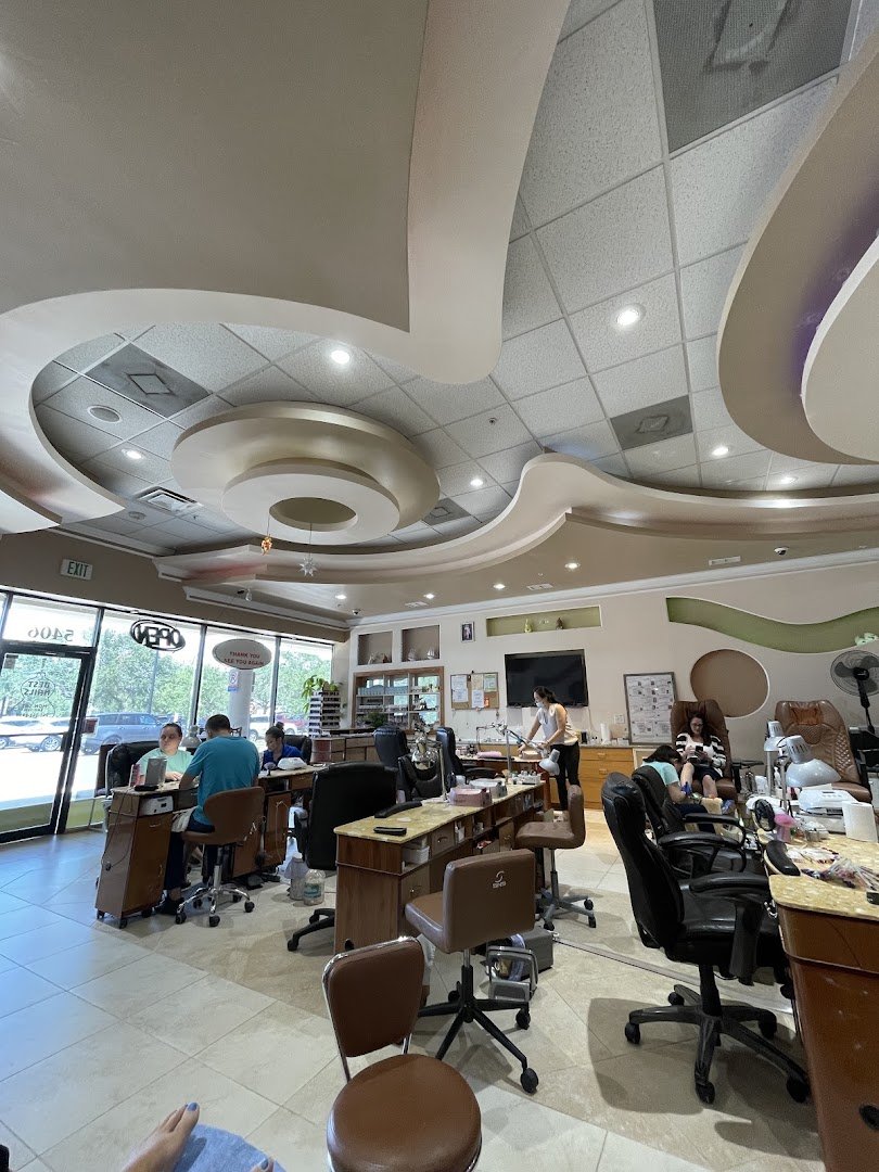 Close-up of a nail service area