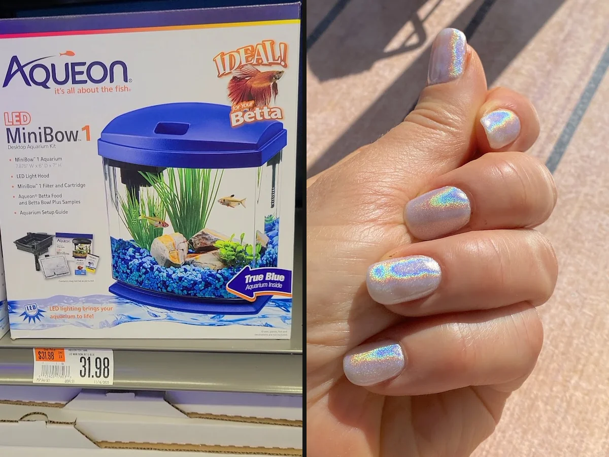 Polished nails beside salon supplies